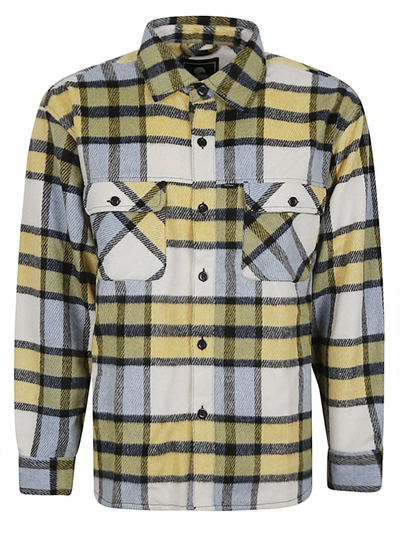 Shop Edwin Checked Wool Blend Shirt In Multicolour