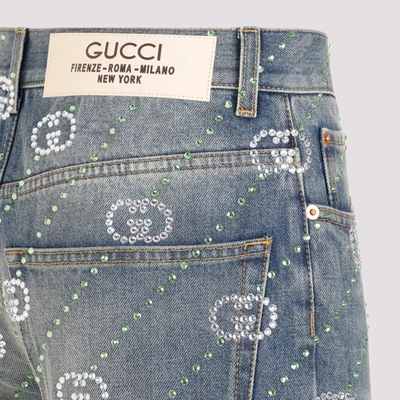 Shop Gucci Cotton Pants In Blue