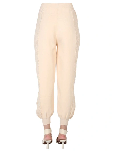 Shop Boutique Moschino Jogging Pants In Ivory