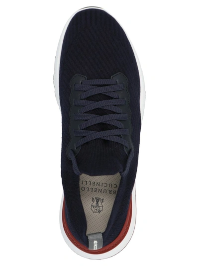 Shop Brunello Cucinelli 'running Sock' Sneakers In Blue