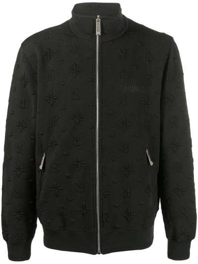 Shop John Richmond Bomber Jacket With Embossed Monogram In Black