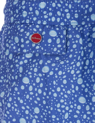 Shop Kiton Swim Shorts With Water Drops Pattern In Blue