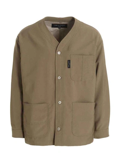 Shop Comme Des Garçons Homme Deux Comme Des Garçons Homme Tropical Wool Blazer Jacket In Beige