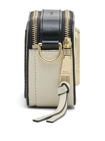 Shop Marc Jacobs The Snapshot Leather Camera Bag In Cloud White/multi