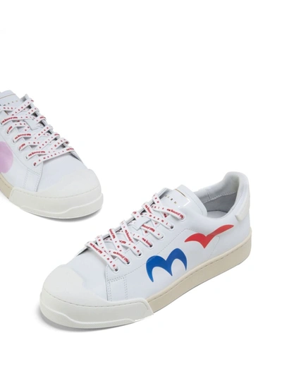 Shop Marni Duda Bumper Sneakers In White