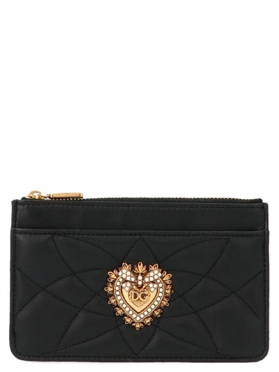 Shop Dolce & Gabbana 'devotion' Card Holder In Black