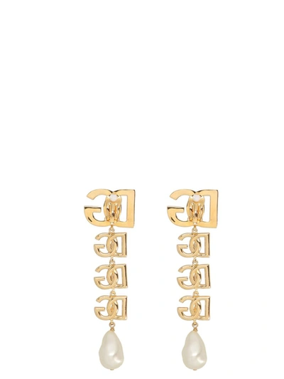Shop Dolce & Gabbana Logo Earrings In Gold