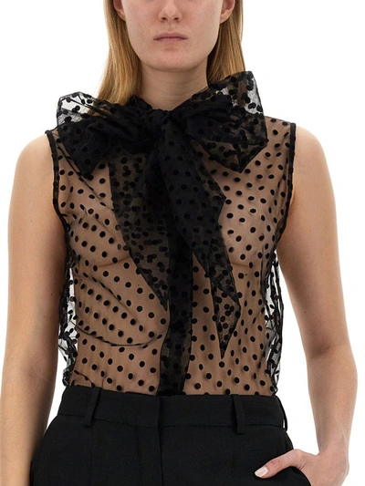 Shop Nina Ricci Top With Knot In Black