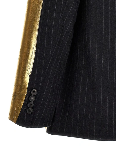 Shop Dries Van Noten Laminated Pinstripe Blazer In Multicolor