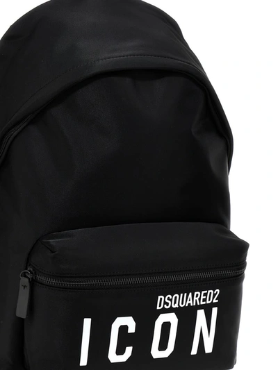 Shop Dsquared2 'be Icon' Backpack In White/black