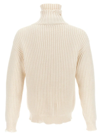 Shop Dsquared2 'broken Stitch Double Collar' Sweater In White
