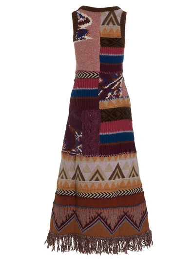 Etro Artisan Patchwork Sleeveless Knit Maxi Dress In Multicolor