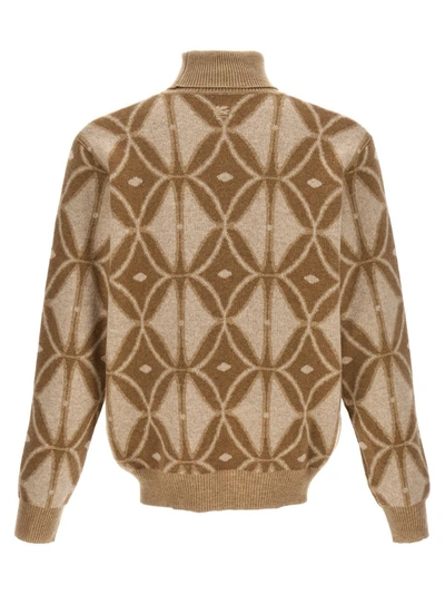 Shop Etro Patterned Sweater In Beige