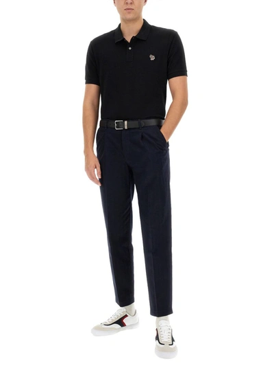 Shop Ps By Paul Smith Ps Paul Smith Polo With Logo Patch In Black