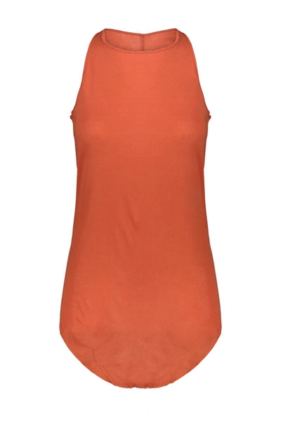 Shop Rick Owens Fine-knit Tank Top In Orange Clothing In Yellow & Orange
