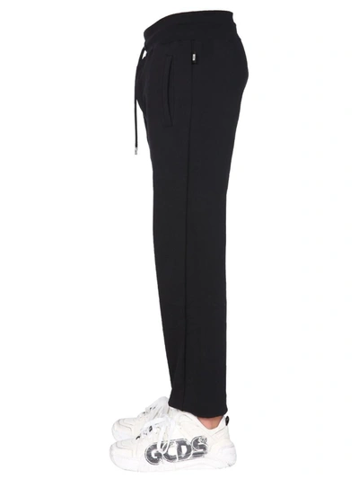 Gcds Jogging Pants With Cute Tape Logo Band In Black