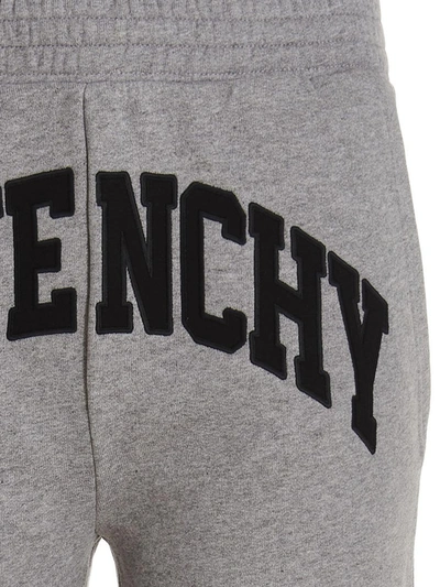 Shop Givenchy Logo Embroidery Joggers In Gray