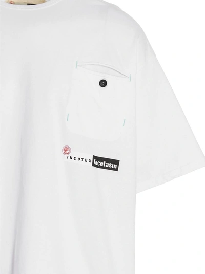 Shop Incotex Red X Facetasm Logo Printed T-shirt In White