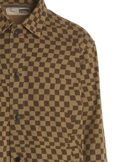 Incotex Red X Facetasm Check Print Overshirt In Beige