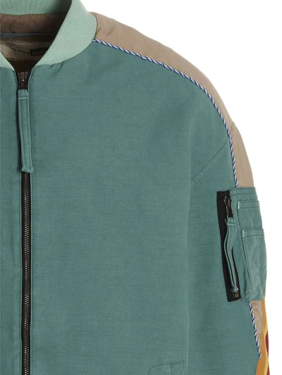 Incotex Red X Facetasm Contrasting-band Bomber Jacket In Blue