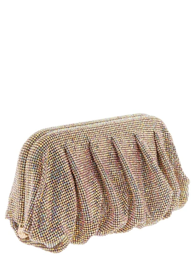 Shop Benedetta Bruzziches 'venus La Grande' Pink Clutch Bag In Fabric With Allover Crystals Woman