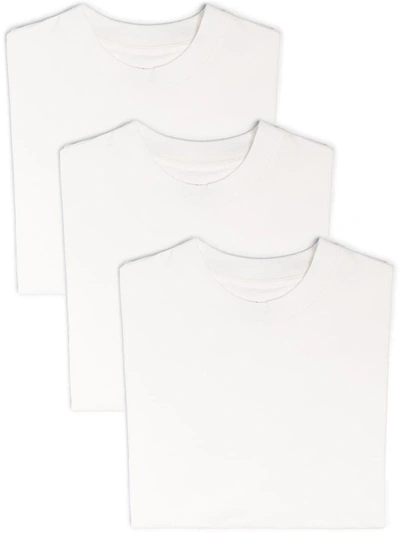 Shop Jil Sander 3-pack Logo Organic Cotton T-shirt In White