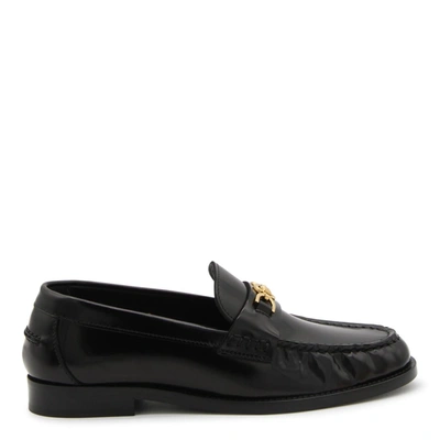 Shop Versace Flat Shoes In Black/ Gold