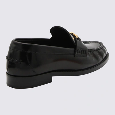 Shop Versace Flat Shoes In Black/ Gold