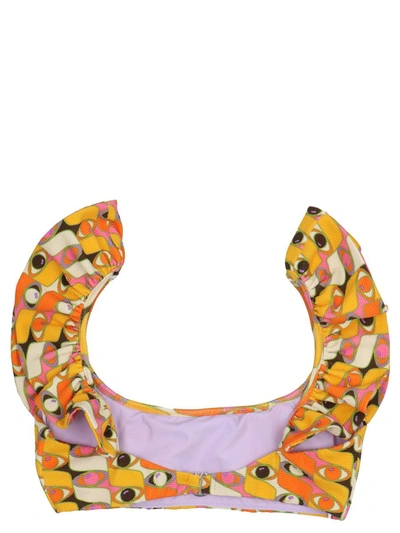 Shop La Doublej 'ruffle' Bikini Top In Multicolor