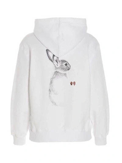 Lanvin Logo-embroidered Drawstring Hoodie In White