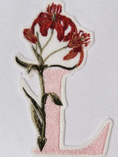 Lanvin Logo-embroidered Drawstring Hoodie In White