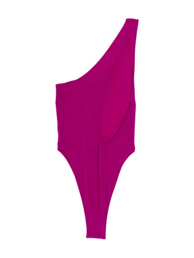 Shop Louisa Ballou 'plunge' One-piece Swimsuit In Fuchsia