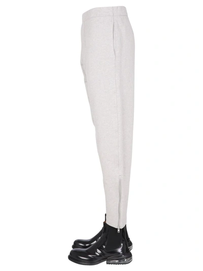 Shop Maison Margiela Jogging Pants With Embroidered Logo In Grey
