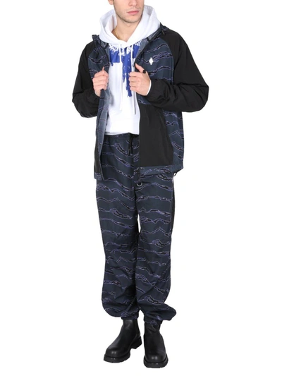 Marcelo Burlon County Of Milan Jogging Pants With Camou Print In Blue