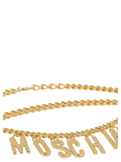 Shop Moschino Logo Belt In Gold