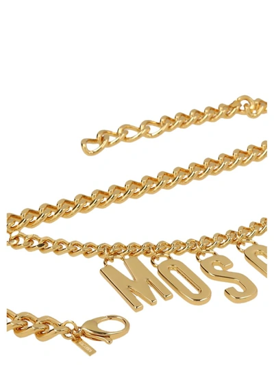 Shop Moschino Logo Belt In Gold