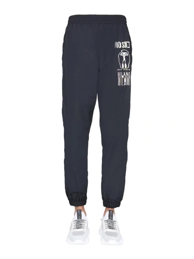 Shop Moschino Nylon Jogging Pants In Black