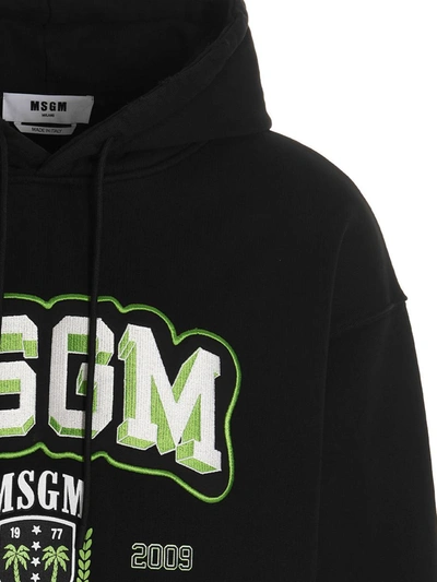 Shop Msgm 'college' Hoodie In Black