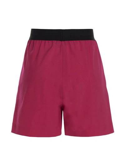 Shop Msgm Wool Bermuda Shorts In Fuchsia