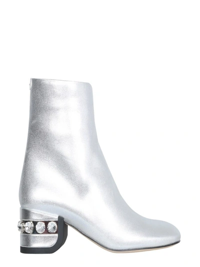 Shop Nicholas Kirkwood 55jj Crystal Boots In Silver