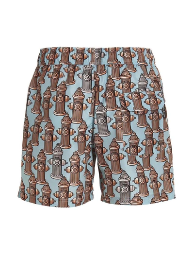 Shop Palm Angels 'fire Hydrant' Swim Shorts In Multicolor
