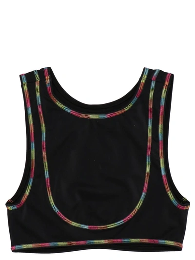 Shop Palm Angels 'rainbow Miami' Sports Top In Black