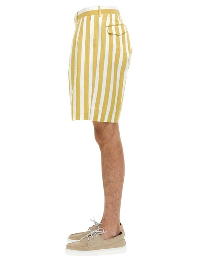 Shop Paul Smith "deckchair Stripe" Bermuda In Yellow