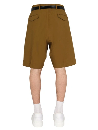 Shop Paul Smith Cotton Bermuda Shorts In Military Green