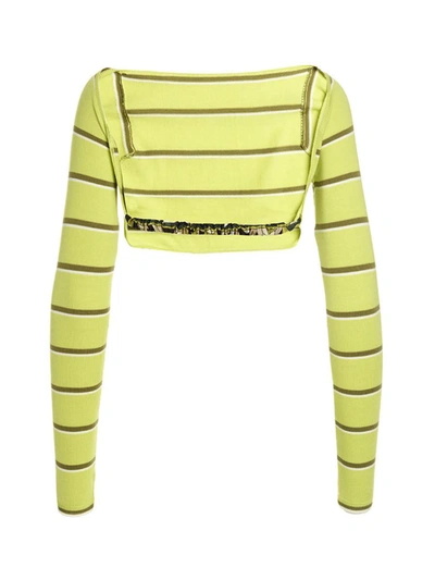Pucci Striped Croped Top In Green