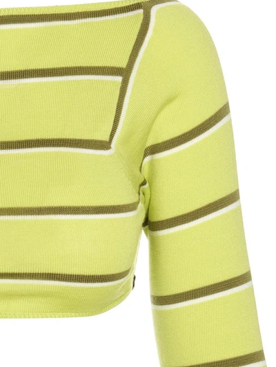 Pucci Striped Croped Top In Green