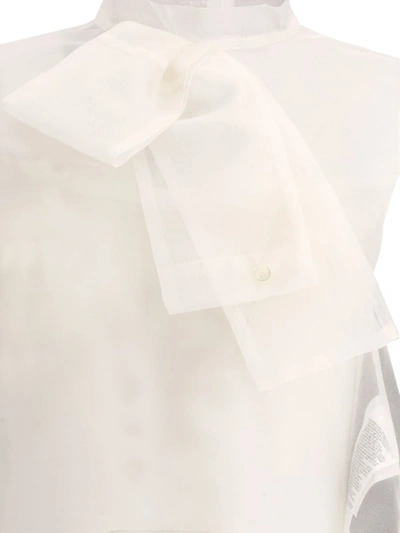Shop Sacai Sleeveless Silk Top In White