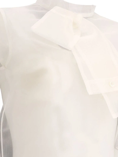 Shop Sacai Sleeveless Silk Top In White