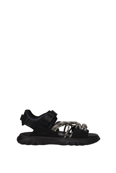 Shop Dior Sandals H-town Fabric Black Beige