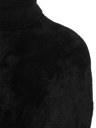 Sapio Double Damask High Collar Velvet Cape In Black